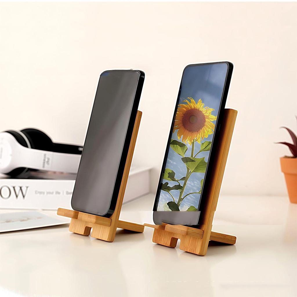 Wooden Phone and Tablet Stand - Detachable, Portable with Charging Hole, Multiple Styles Available