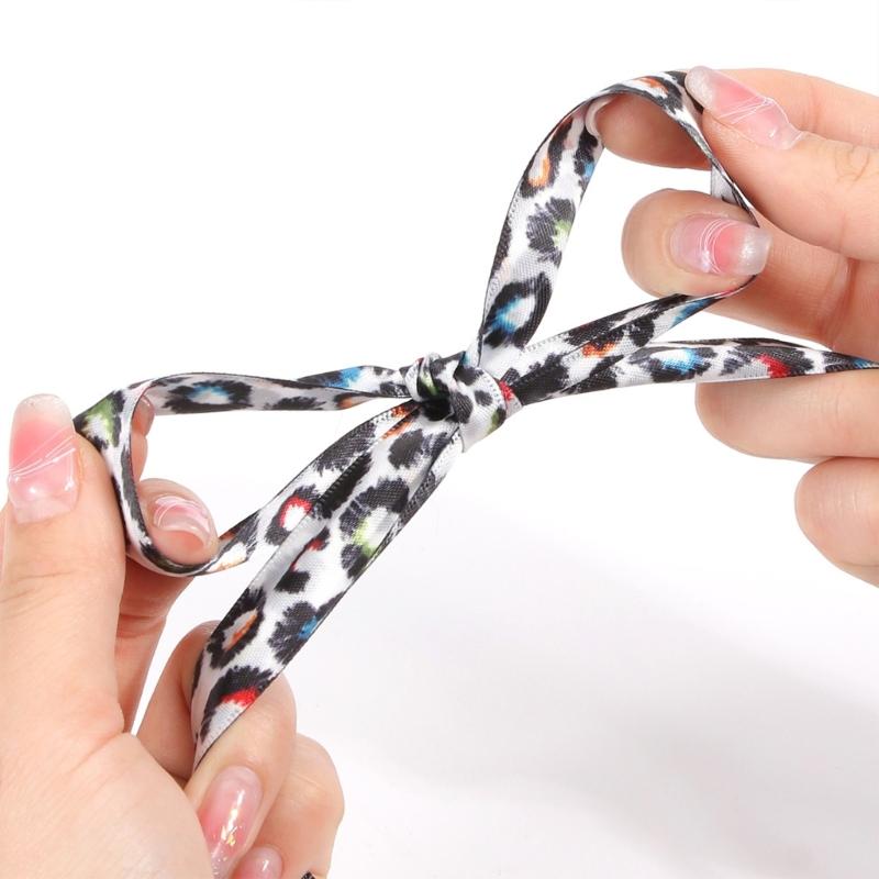 Silk Like Leopard Print Tie Dyeing Shoelaces For Sneakers Boot 120cm Length Shoe Strings Fashion Footwear Accessory