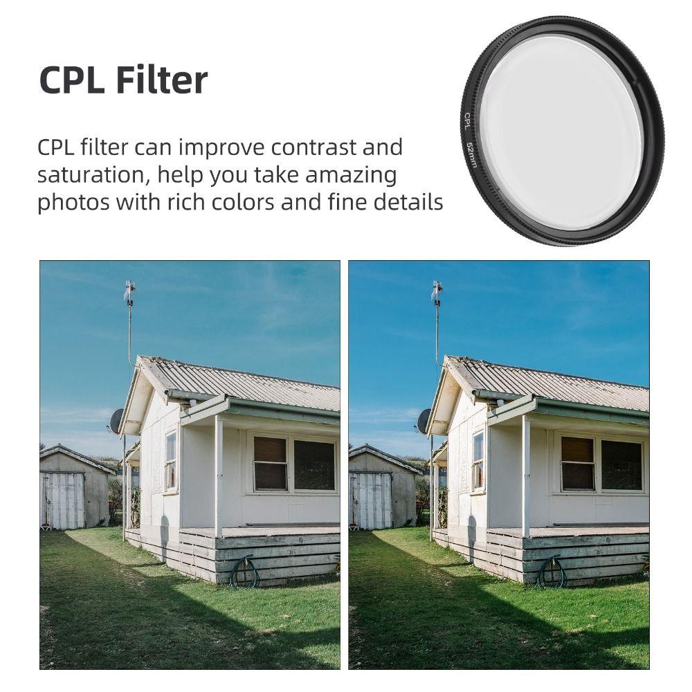 Professional 52mm Circular Polarizer Lens Filter Anti-reflection Portable Clip-On Mobile Phone Lens Smartphones Lens Accessory