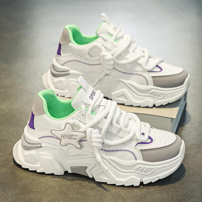 Summer Outdoor Sports Shoes Fashion Dad Shoes Men's Shoes C White Black White