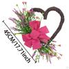 Heart Shaped Wreath Ring, Front Door Wreath,Wall Hanging Decoration,Ornament,Spring Artificial