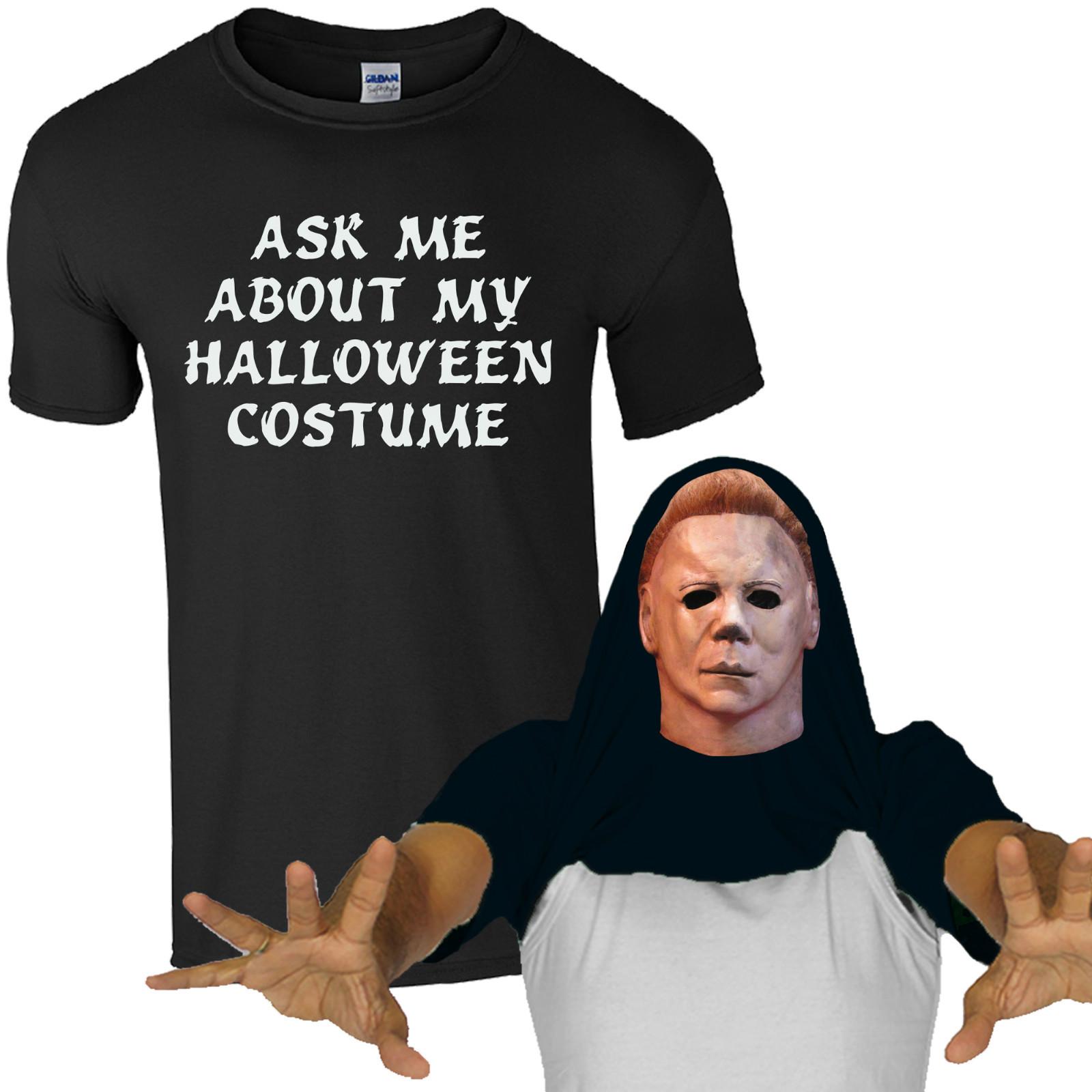 Ask Me About My Halloween Costume Mike Myers T-Shirt Zombie Mens Flip Top XXXXL
