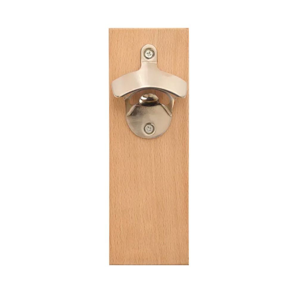 Wooden Magnetic Bottle Opener Rustic Style Rectangular Wall Mounted Bottle Opener Vintage Fridge Magnet Bottle Opener Party