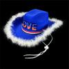 LOVE Homburg Cowboy Hats with Unique Feather Fedoras Hat Top Hat Classical Porkpie Hat for Boy Men Hat Theme Party