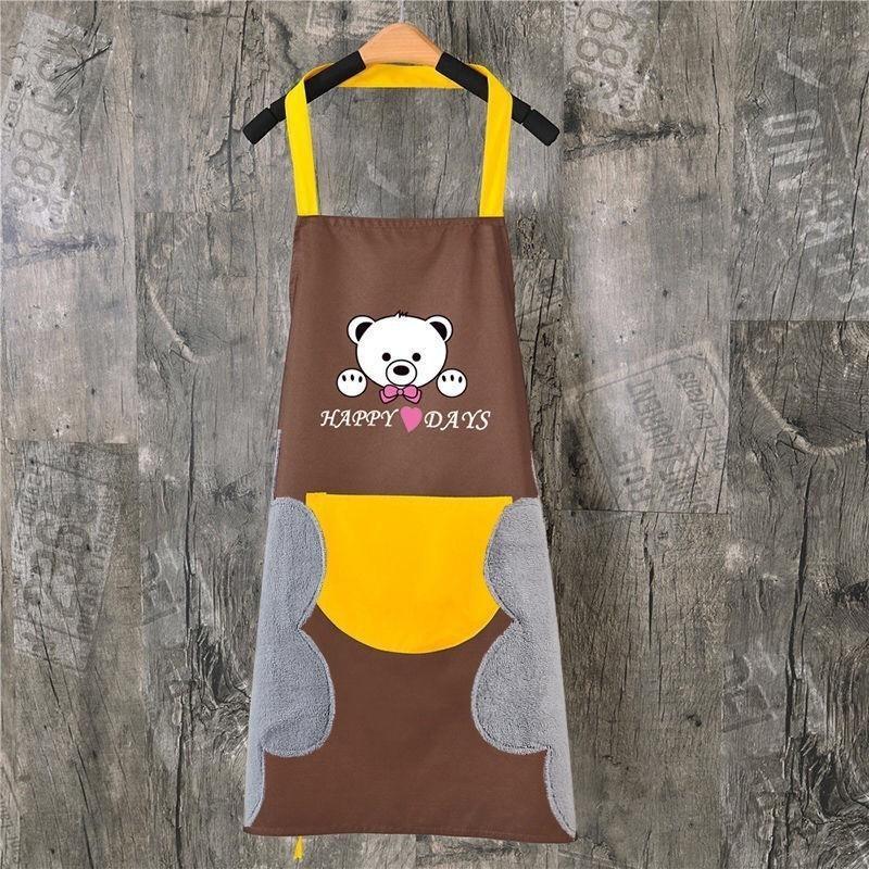 Resistant Oil Waterproof Polyester Oxford Stripeds Apron Wipe Kitchens Hand