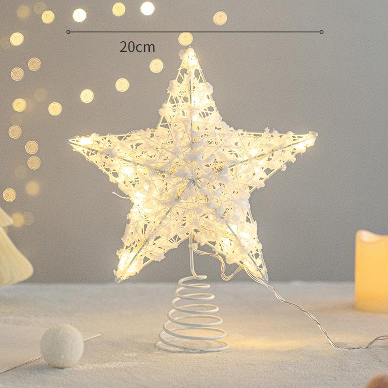 2026 LED Christmas Tree Topper Star Lights Battery Powered for Living Room Garden Party Decoration New Year