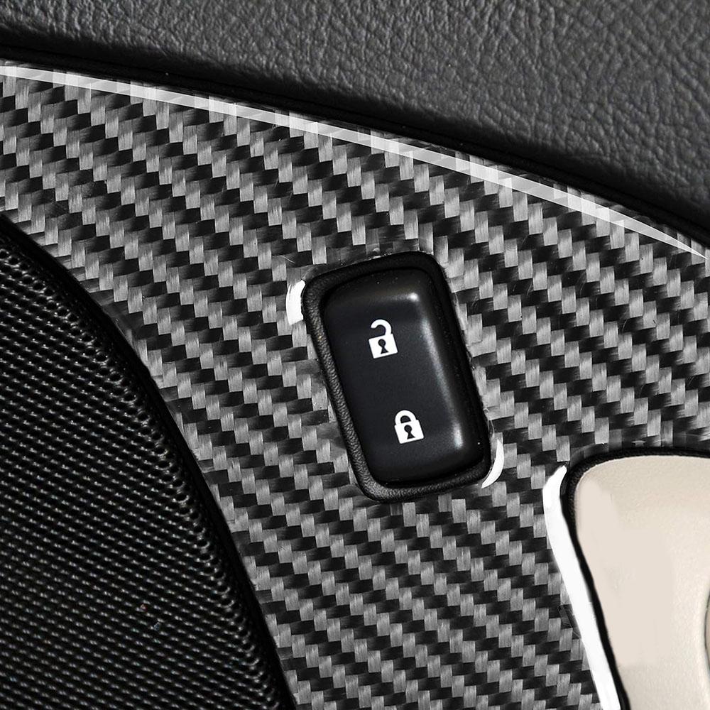 Carbon Fiber Interior Door Lock Panel Trim Sticker For Chevrolet Corvette C6 2005-2013