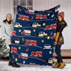fire truck Theme Printed Blanket - Perfect for Couch, Bed, Travel & Outdoor Use | Machine Washable, Cozy & Durable.