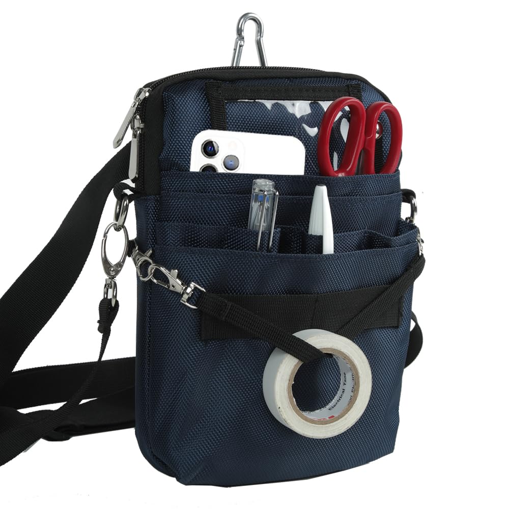 

ВСЕ ПЕРЕД Многофункциональная поясная сумка медсестры с двойным и офисным ремнем 12 с застежкой-липучкой Размер темно-синий [CARRY ONE] Сумка, Сумка, Молния, 3-сторонний
