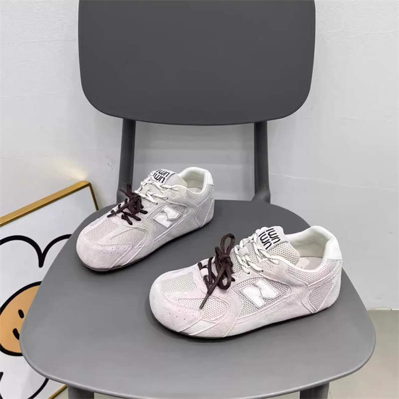 

Сетчатые кроссовки Forrest Gump женские осенние новые ретро на плоской подошве универсальные спортивные тренировочные кроссовки дышащие повседневные кеды 40 бежевый