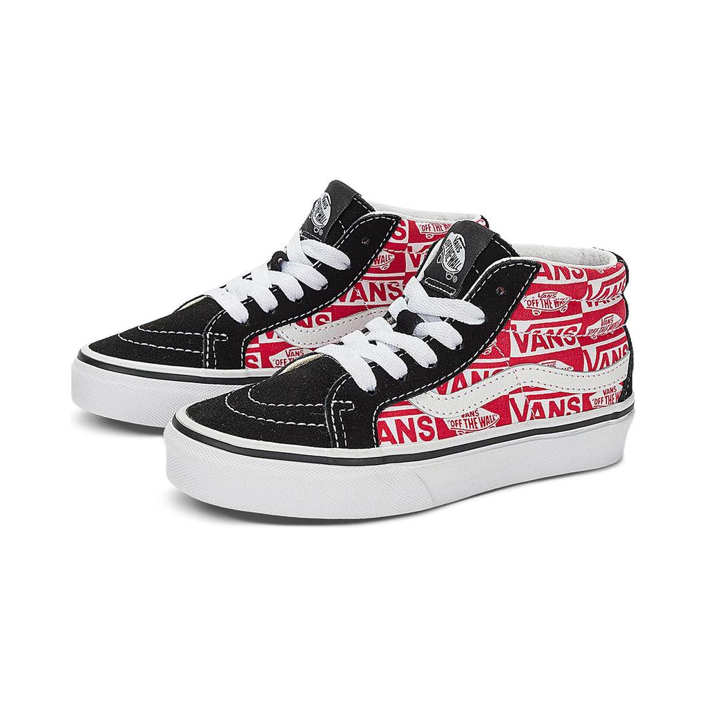 Vans Sk8 - Mid Reissue Comfortable Simple Mid-Top Kids Skate Shoes Kids Sneaker Black Red VN000BVPBRR