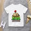 Summer Plants Vs Zombies Printed Casual TShirt Boys Girls Short Sleeve Top for Middle School Students Family Matching Outfits