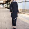 Muslim Arab Split Two Piece Set Tops & Pants Simple Ramadan Moroccan Islamic Middle East Clothing Dress Set for Women