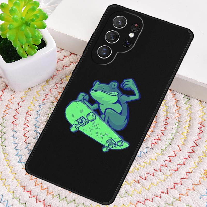 Frog Skateboard Cute Kawaii Phone Case for Samsung Galaxy note 10 pro S26 Ultra S23 S24 FE S25 S21 S22 PLUS shockproof Cove