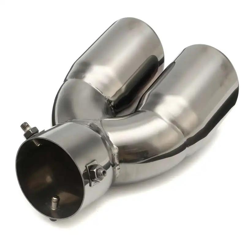 Universal Car Exhaust Muffler 63-76mm 3 Inch Round Tip Stainless Steel Tail Rear Chrome Exhaust Pipe Round