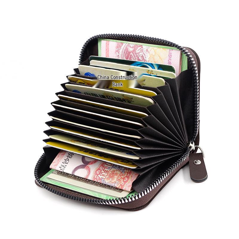 Retro European-American Denim Patchwork Multi-Card Coin Zipper Holder