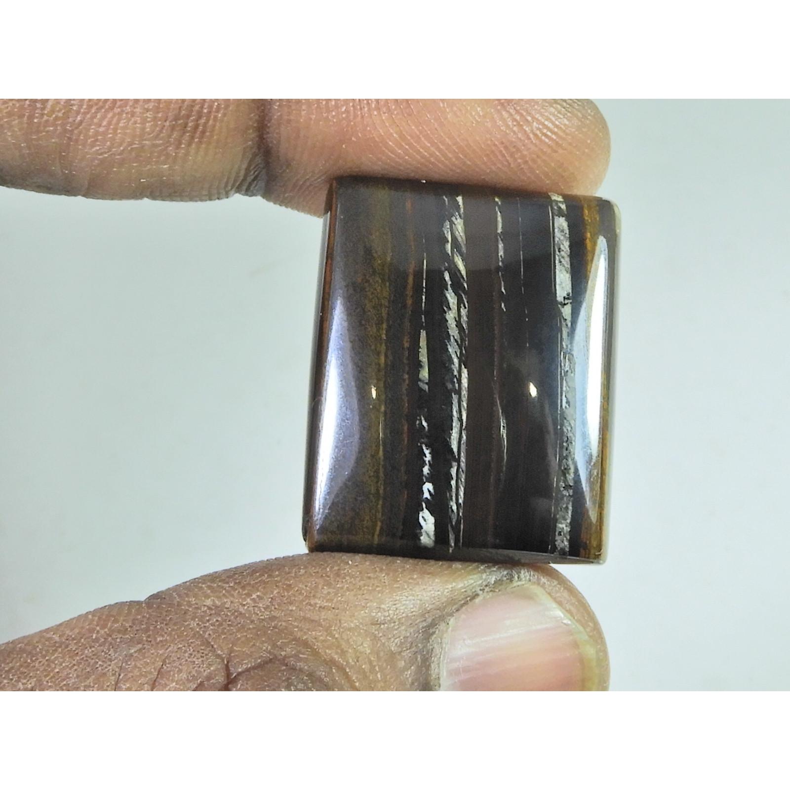 21X26X07MM Natural Iron Tiger Octagon Cabochon Loose Gemstone 55Cts. B-389