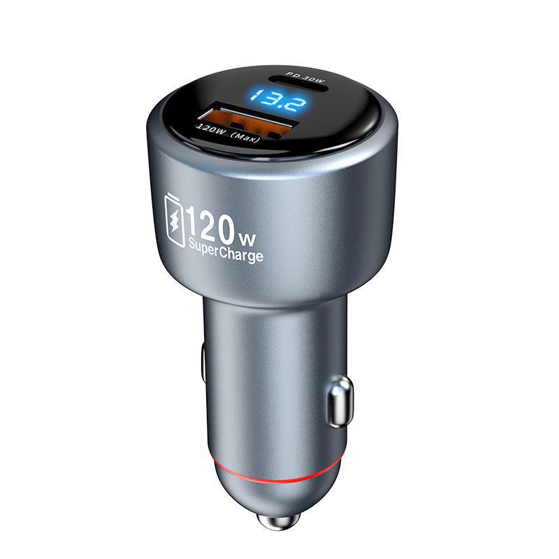120W Dual Car Charger for Xiaomi and Apple - Super Fast Charging Adapter