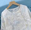 Women's Summer Asymmetrical Jacquard Cardigan with Frog Button and Crochet Design