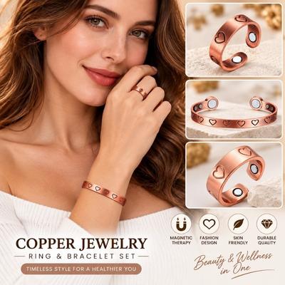 Open Cuff Copper Bracelet Pure Red Copper Magnetic Ring Beautiful Magnetic Bangle  Men