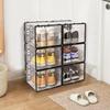Shoe Storage Box 6x Stackable Shoe Bin Holder Space Saving Shoes Display Case Dustproof Home Storage Organization For Bedroom