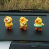 3/6pcs Cartoon Resin Little Yellow Duck Model Car Center Console Decor Cute Car Ornaments Auto Interior Dashboard Accessories