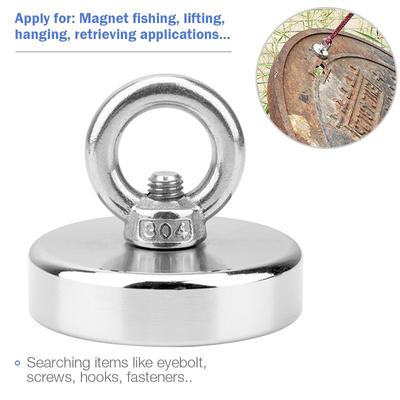 4 izmēri Super Strong Magnet Makšķerēšana Jaudīgs magnētiskais meklēšanas magnēts Aimant Puissant Neodīma magnēti Salvage Makšķerēšanas āķu magnēti