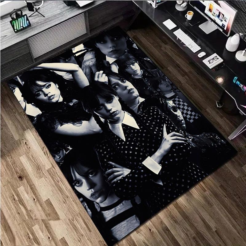 1 Tapis Imprimé Mercredi - Tapis de Décoration Intérieure Pour Salon Chambre Sol Espace Chaise d'Ordinateur