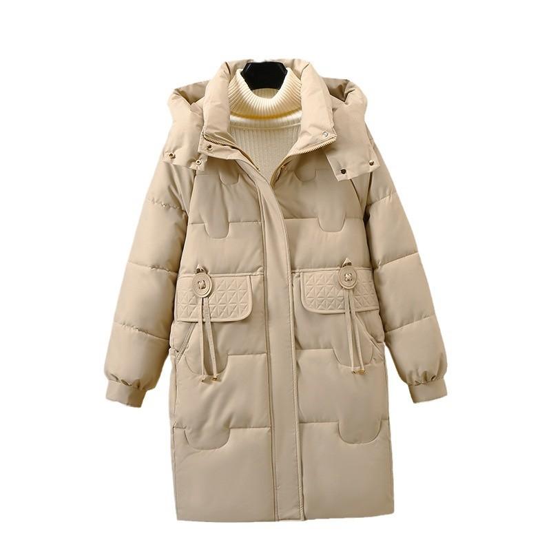 Down Padded Jacket Women's Winter 2025 New Cotton Jacket Mid-length Korean Version Loose Hooded Thickened Warm Jacket Padded Jacket