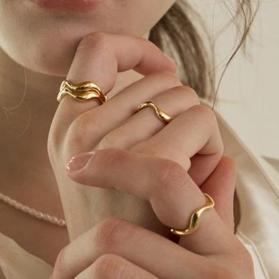 NAPFELKÉTE előtt Hullám Merész Gyűrű ARANY SR303G