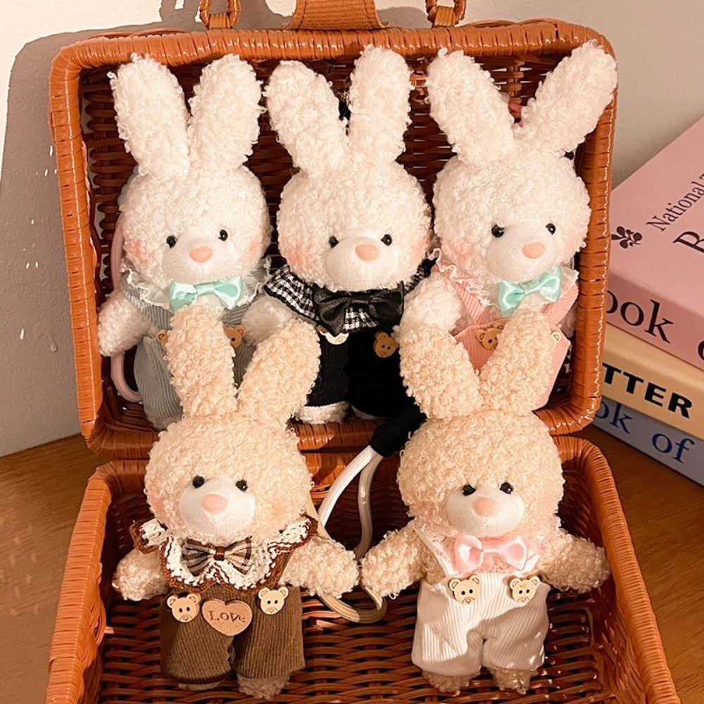 Cute Plush Doll Keychain Hanging Plush Rabbit Key Ring Creative Bear Plush Pendant  Daily Use