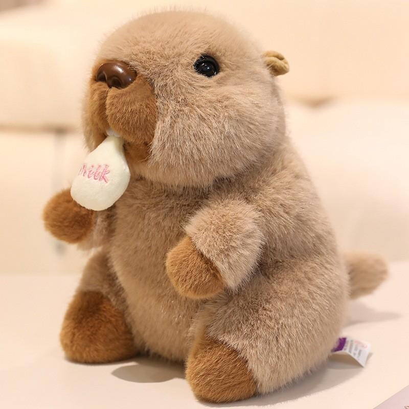 Animal Nezha Marmot Plush Toy Stuffed Doll Bedroom Decoration Cartoon Gift Kids