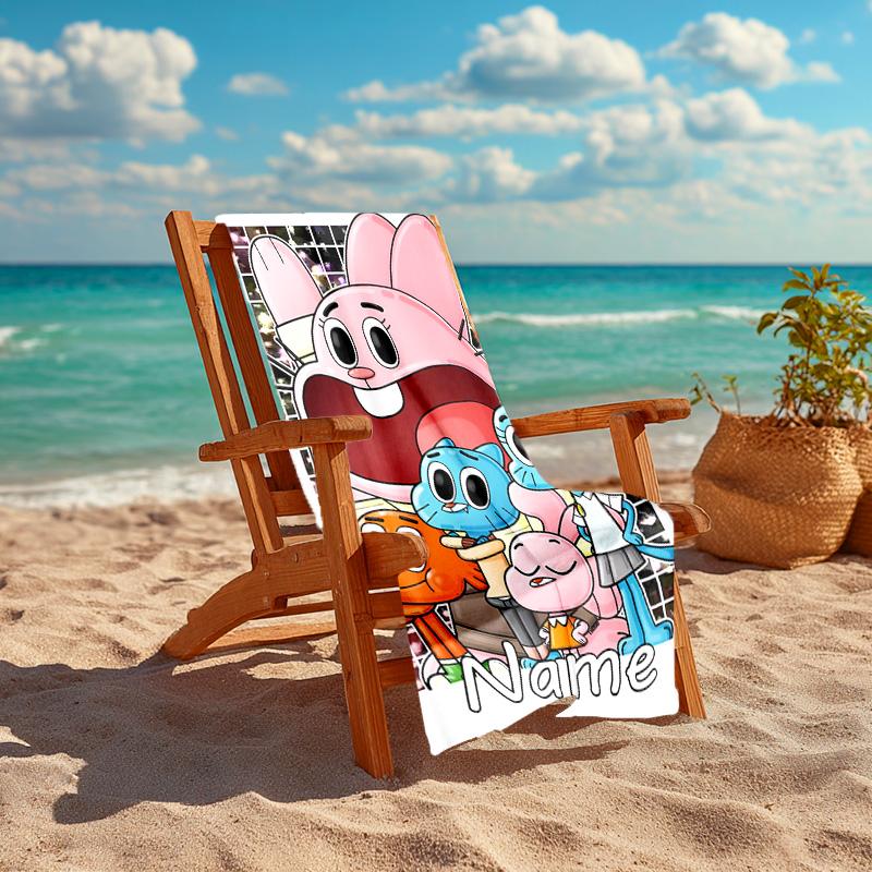 Personalized Customized Proof Beach Towel with The Amazing World of Gumball Pattern - Soft, Absorbent,quick-drying,perfect Swimming,camping&bathing
