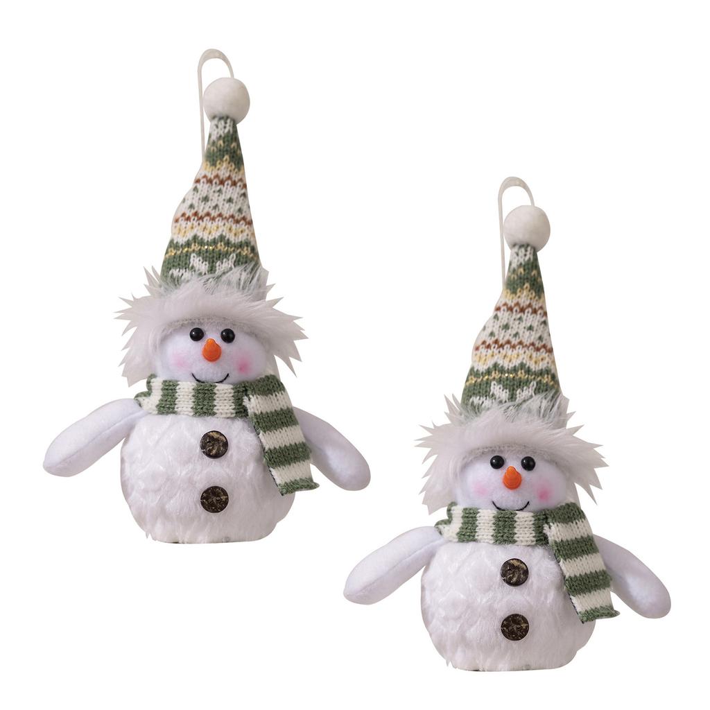 Set Of 2 LED Illuminated Snowmen with Seasonal Attire Christmas Home Ornament Stylish Festival Office Decorative Lamp