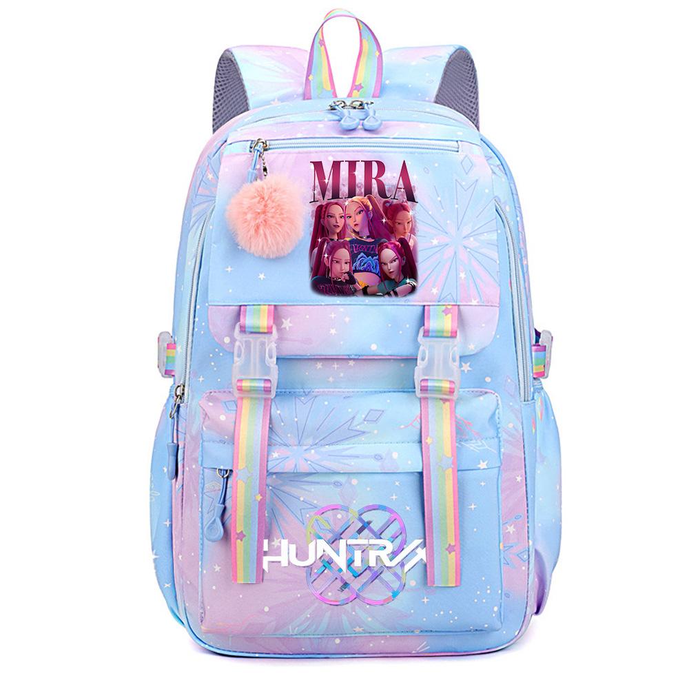 Anime Demon Hunters Printed Large Capacity Waterproof Backpack Teenger Student Schoolbag Bookbag Travel Bag