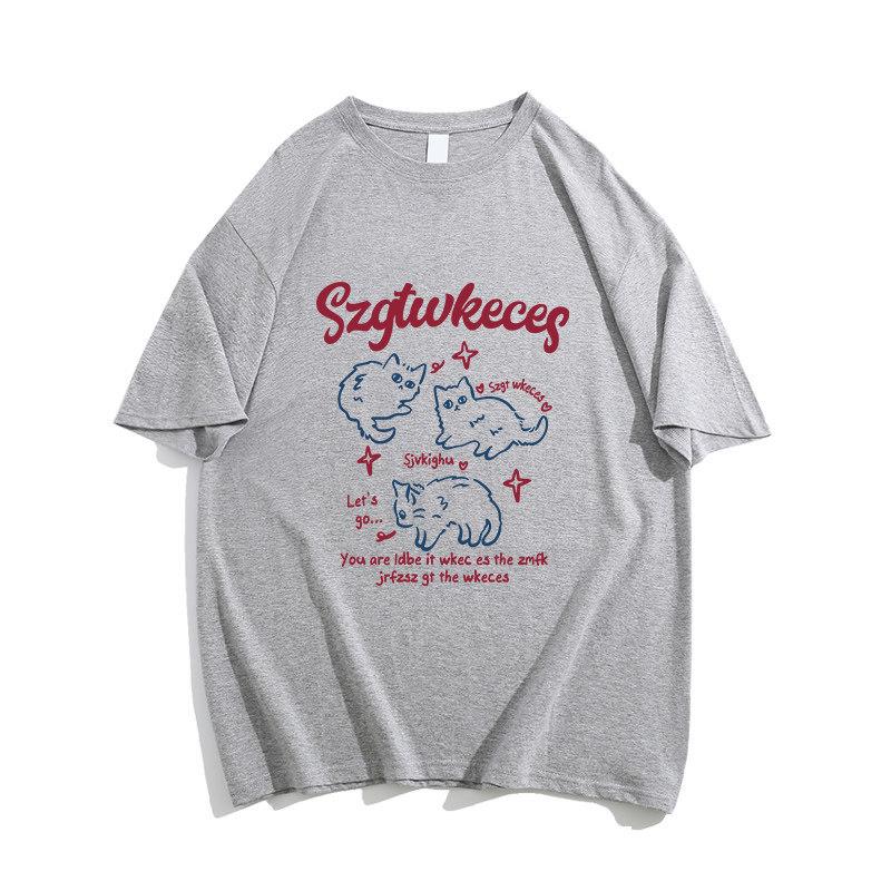 2026 Summer American Retro Plus Size Women's Casual Printed Short Sleeve T-shirt