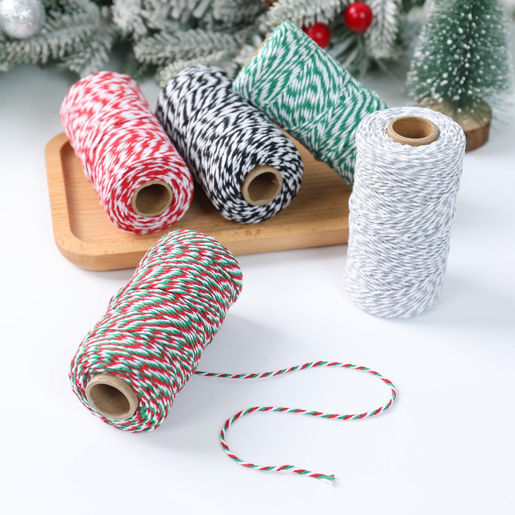 Christmas Cotton Cords Rop Twines Merry Christmas Decor For Home 2025 Navidad New Year Gifts Decor Packing Craft Wrapping Gift