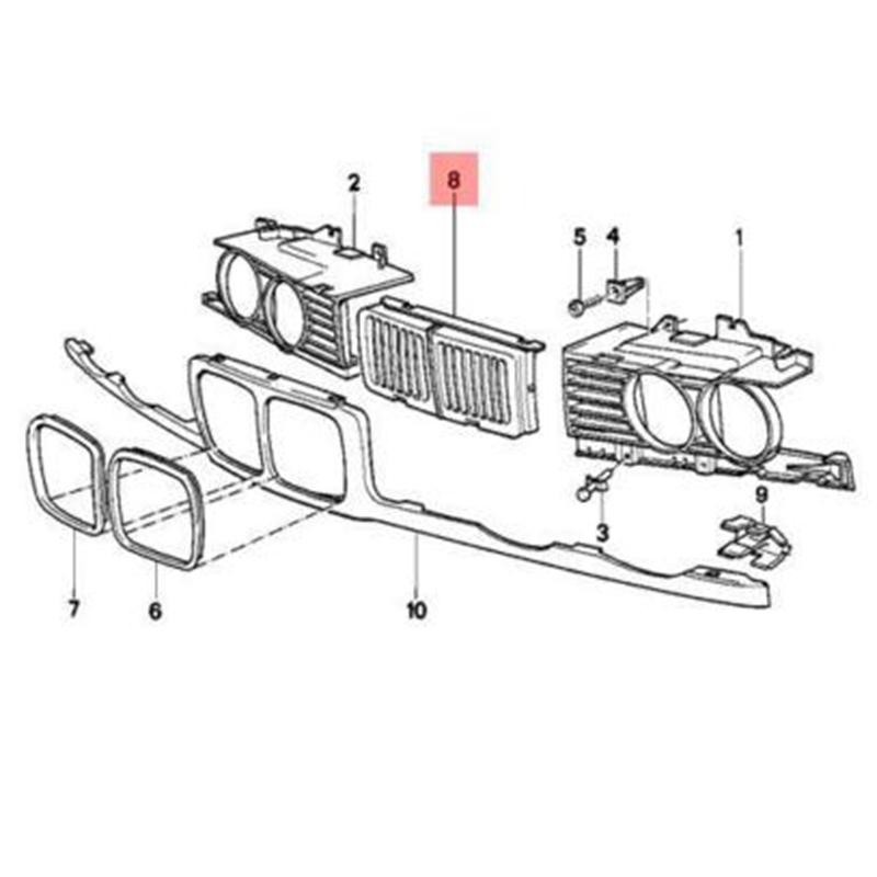 Front Center Grille For BM-W E34 5-Series 1988-1993 Grille ert Radiator Grill Radiator Grille Grille Black  Silver