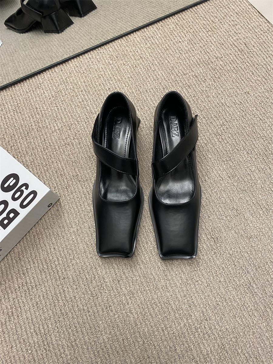 

Серебристые туфли на толстом каблуке, высокие каблуки, туфли Мэри Джейн, женские туфли, новинка 2024 года, весенние вечерние туфли, маленькие кожаные туфли 35 чёрный