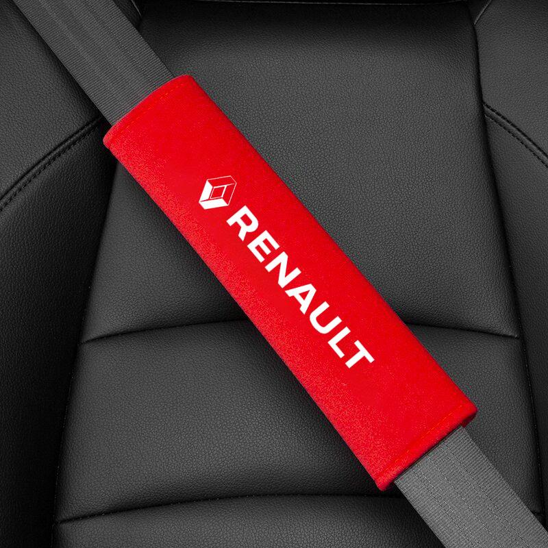 For Renault 2026 New Hub Caps 2pcs Suede Car Seat Belt Shoulder Protector Adjustable Shoulder Cover For Renault Clio Laguna 2 Me
