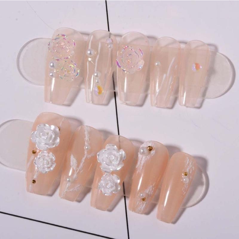 30Pcs/Bag of Camellia Manicure Jewelry Resin Drill Nail Decoration Symphony Three-Dimensional Flower Accessories