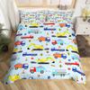 Kids Construction Trucks Duvet Cover King Size Boys Cartoon Car Excavator Tractor Bedding Set Highway Comforter