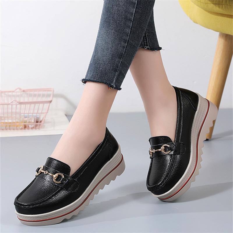 Damesko Fritidssko Dame Flate Sko Loafers Slip on Damesmokasiner Pustende Dame Platform Sneakers Zapatos Mujer