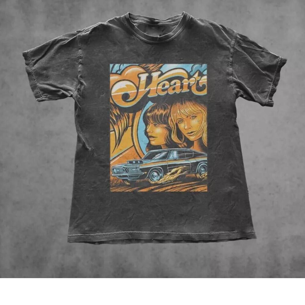 

Vintage Heart Band Shirt 90s Hippie Rock Band S-5XL Black A170 4XL