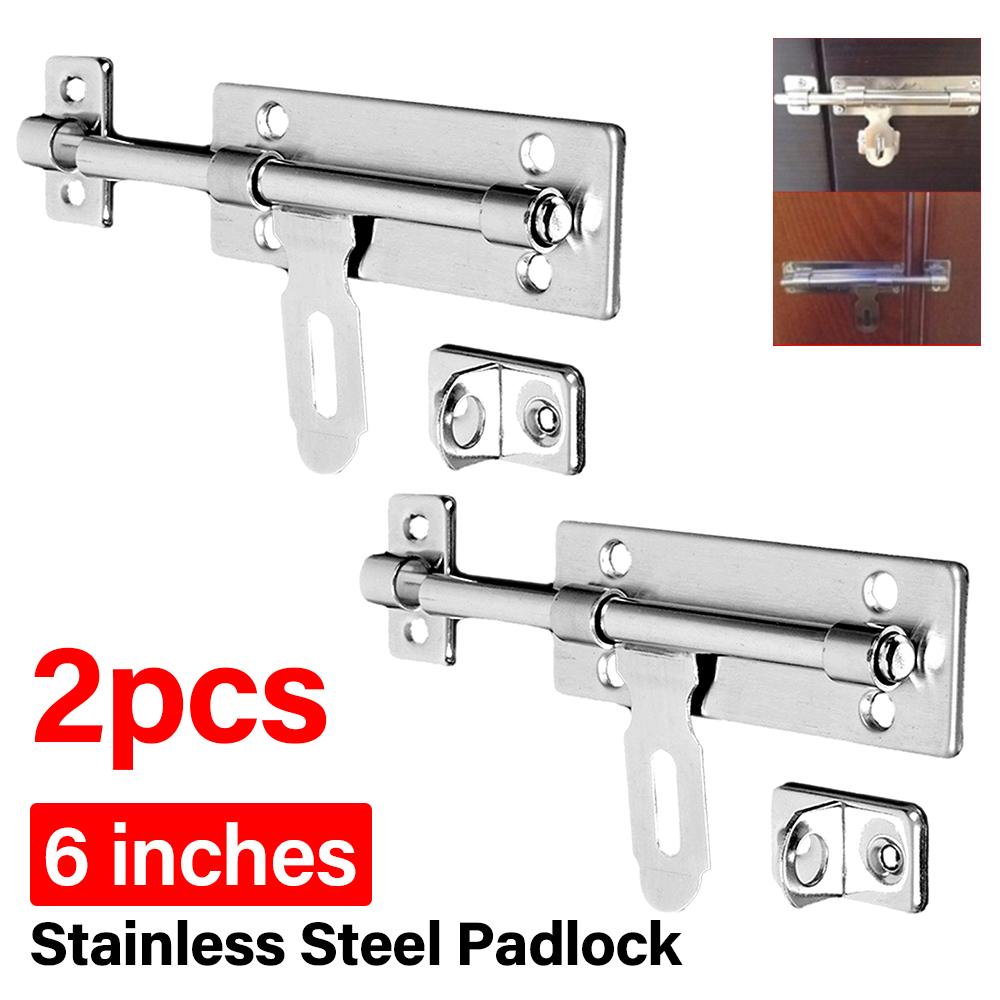1Pcs 4/6Inch Replacement Door Lock Padlock Barrel Bolt Latch Clasp Set Stainless Steel Lock Bolt For Door Window Drawer Cupboard