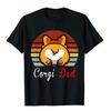 Vintage Retro Corgi Köpek Love-R Baba Anne Çocuk Kız Komik Tişört Pamuklu Tişörtler Erkekler İçin Baskılı Tişörtler Hediye Popüler