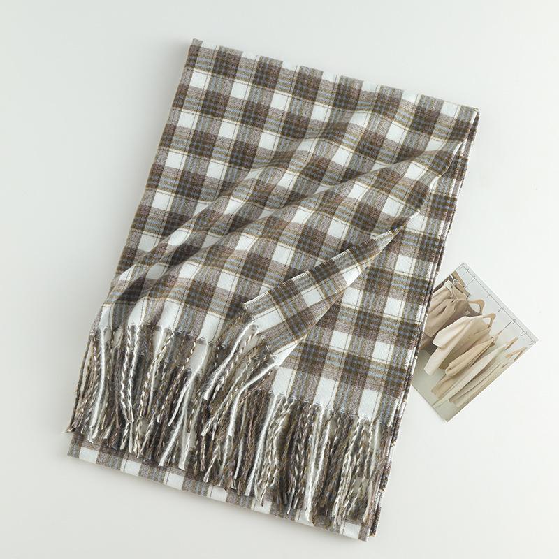 Damen High-End 2025 Karoschal: Imitation Kaschmir, Koreanischer Stil, Vielseitiger Herbst/Winter Warmer Nackenwärmer Schal.