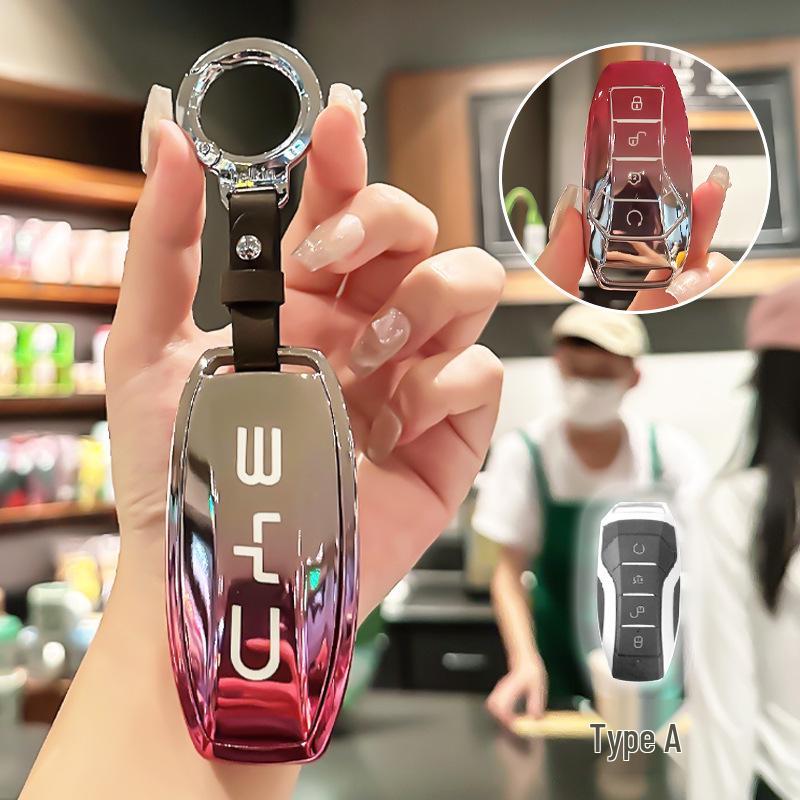 BYD Key Case for Han, Dolphin, Seagull, Mini, Yuan, Tang, Song Pro, and Qin Plus.