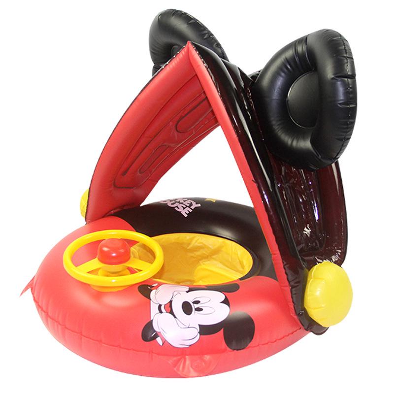 Yellow Sun Protection Baby Swimming Seat Ring - Anti-Rollover Design