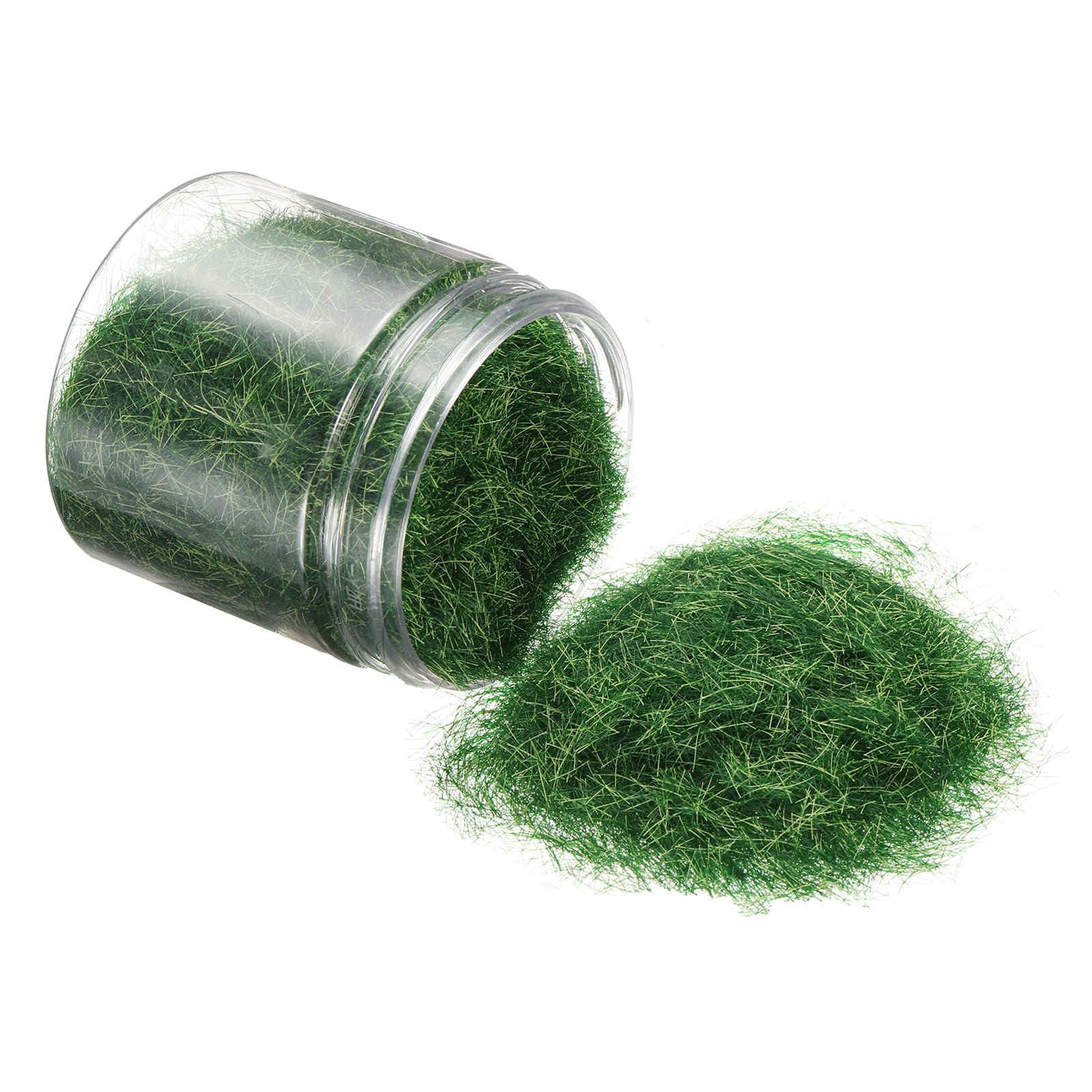CoCud Model Grass Terrain Powder 185ml Capacity, for Fake Miniature Flowers, Grass Trees, 8mm Nylon, Dark GreenYellow - (Uses: DIY Dollhouse, Fairy